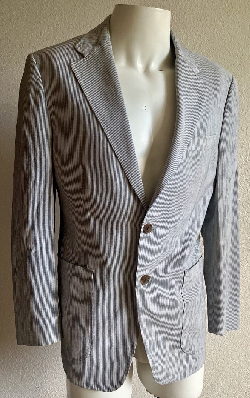 Maestro Vintage Wool Herringbone Tweed Preppy Blazer Sport Coat Brown Mens 38R